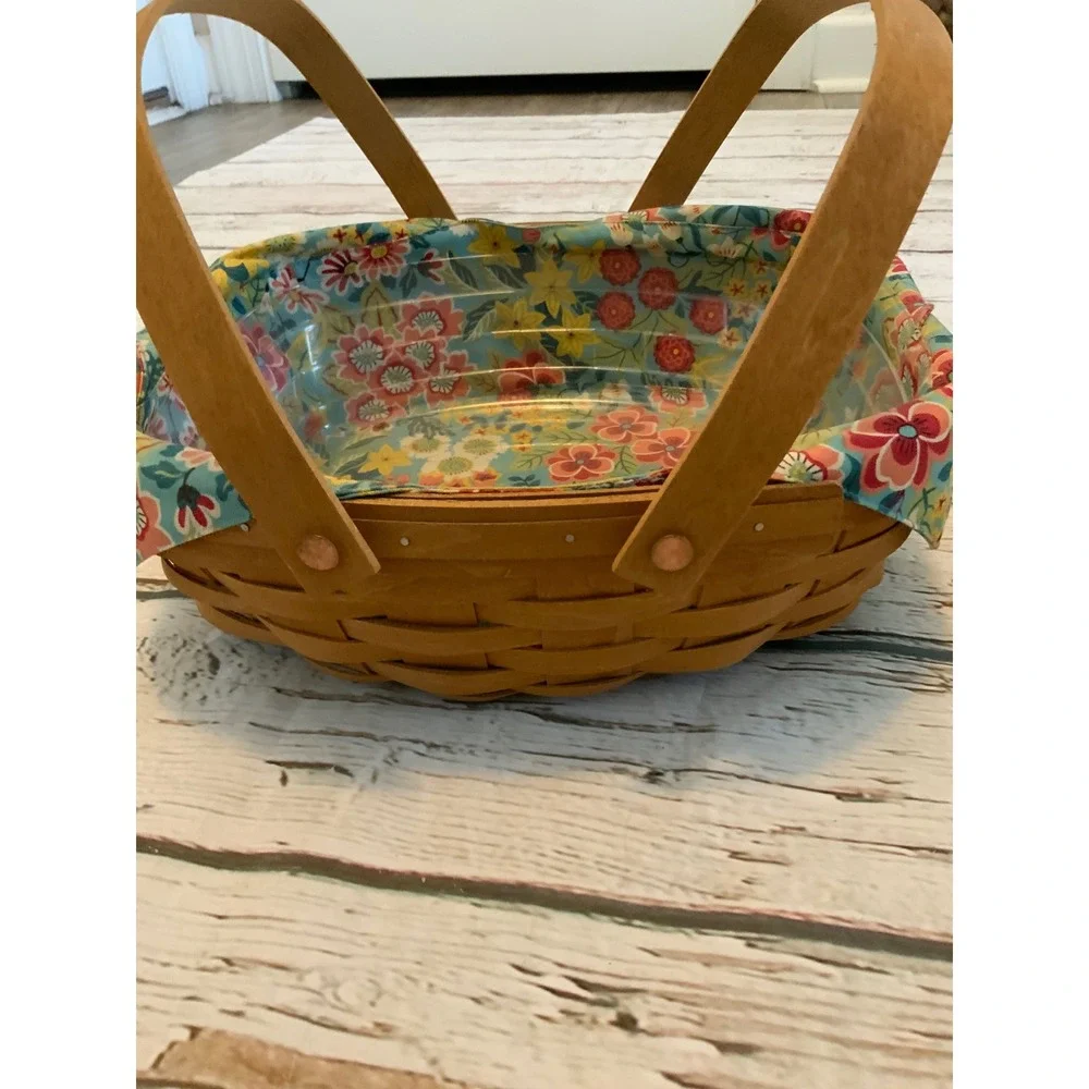 Longaberger Everyday Essentials Medium Basket Floral Liner Protector 1259239